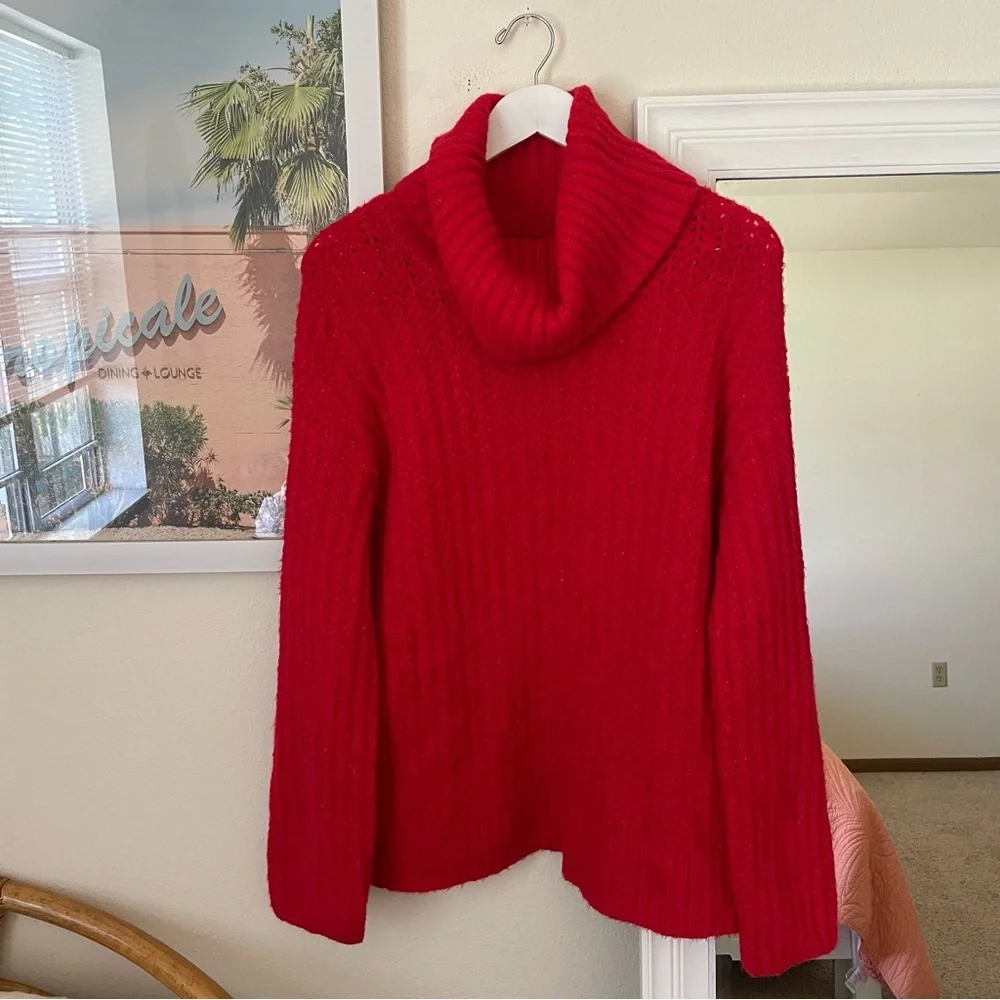 Anthropologie Maeve Cowl Neck Fuzzy Sweater
